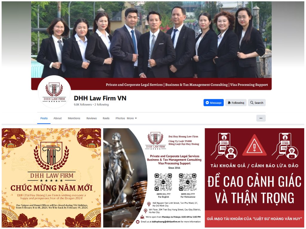 Social media cleanup and rebranding for DHH Law Firm